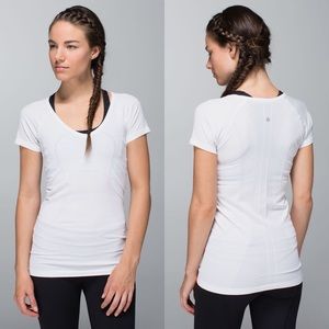 LULULEMON Swiftly Tech V Neck Heathered White